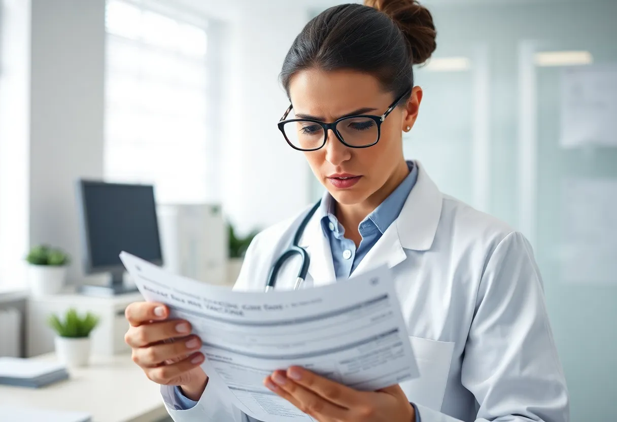 Health professional reviewing vaccine safety data