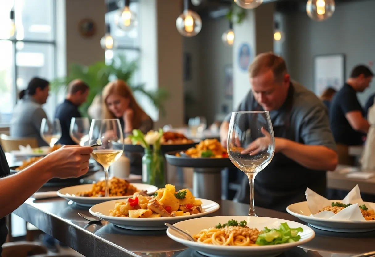 A bustling culinary event in Dallas showcasing local food culture