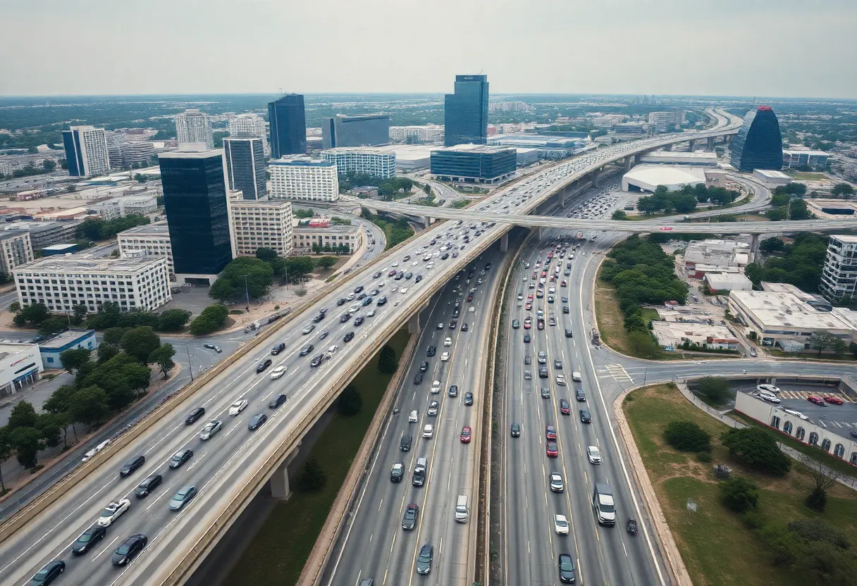 Traffic congestion in Dallas-Fort Worth on major highways