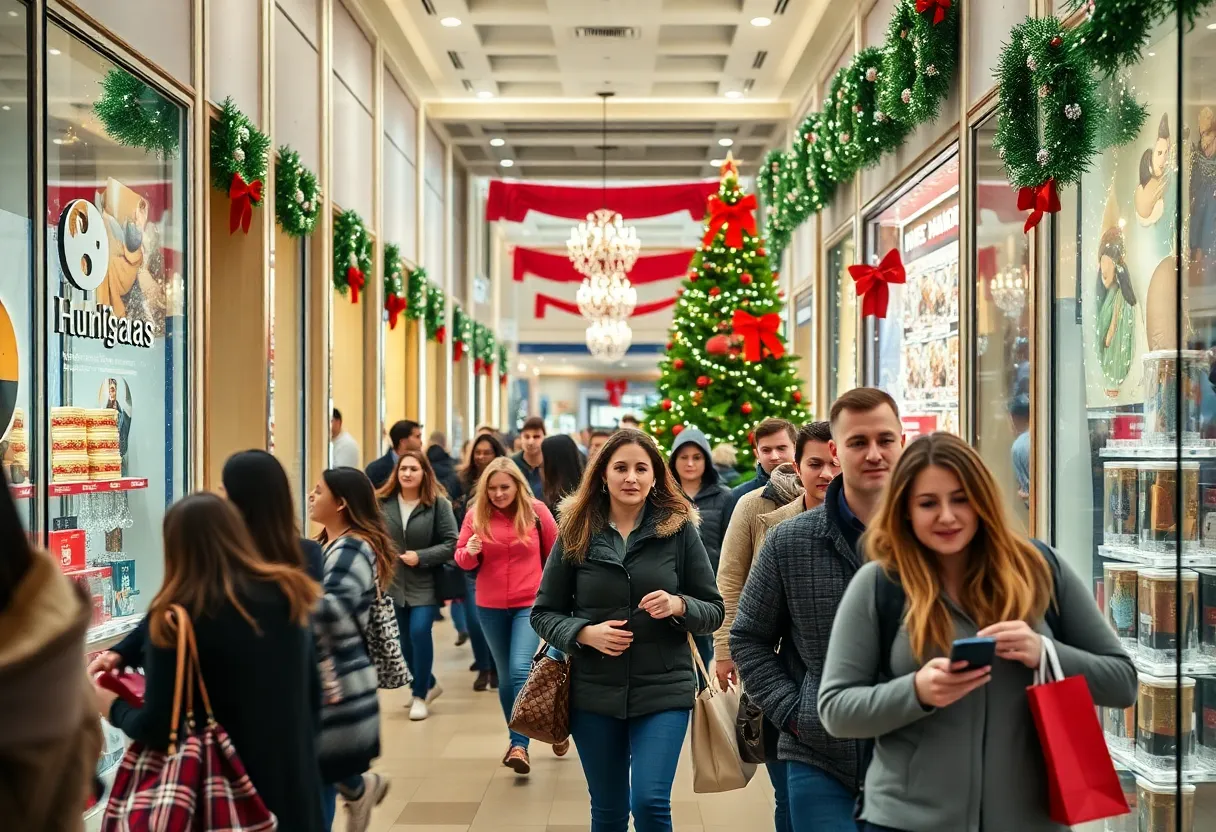 Shoppers exploring holiday deals in Dallas