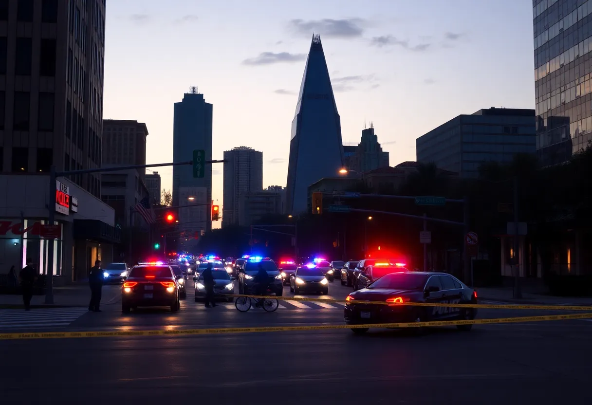 Scene of officer-involved shooting in downtown Dallas
