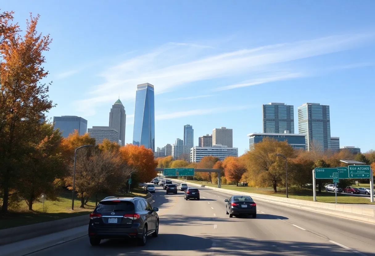 Sunny Dallas weather during Thanksgiving with clear skies