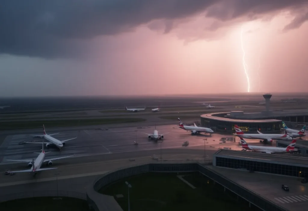 Storm impacting flight operations at DFW Airport