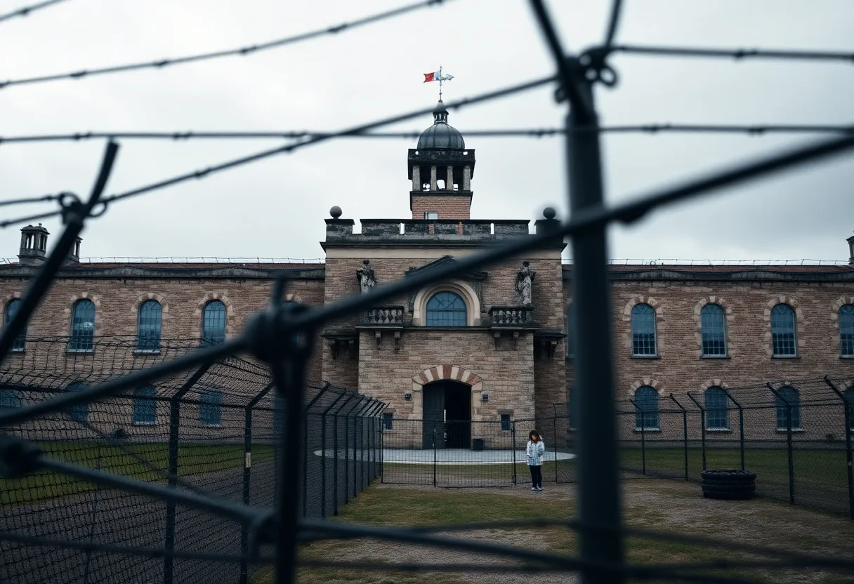 Exterior view of Dijon prison highlighting its historical architecture