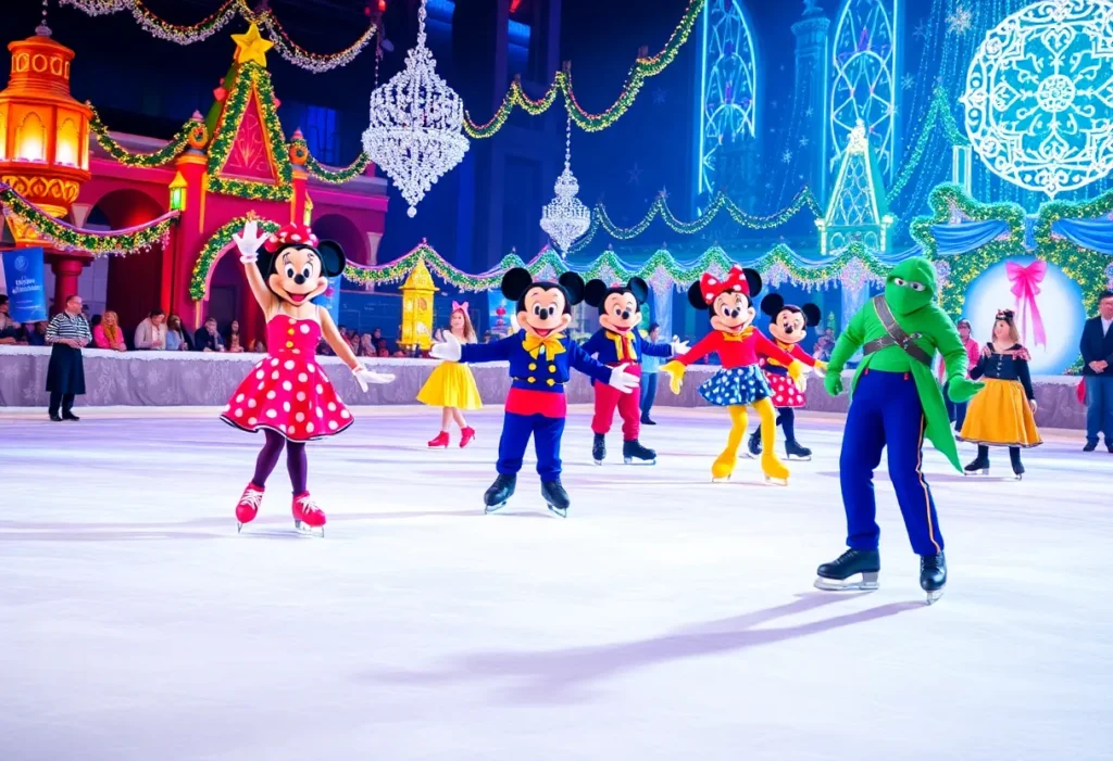 A magical Disney On Ice performance with characters skimming across the ice.