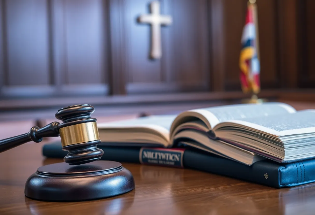 Courtroom scene representing the Gateway Church defamation lawsuit