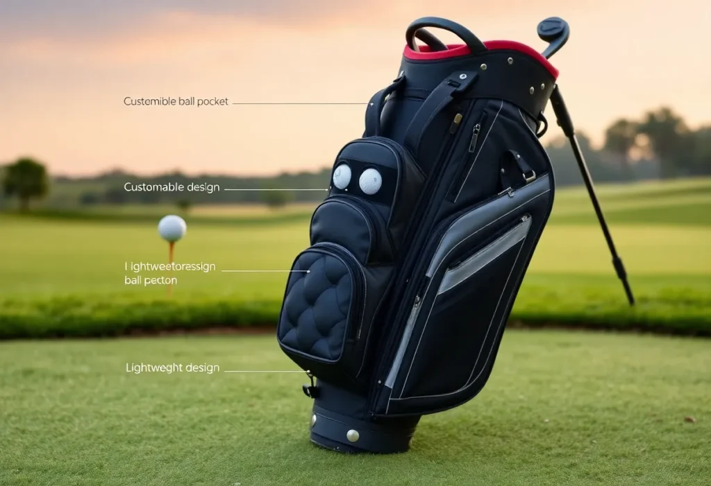 Anyday 14-way Stand Bag by Ghost Golf on a golf course