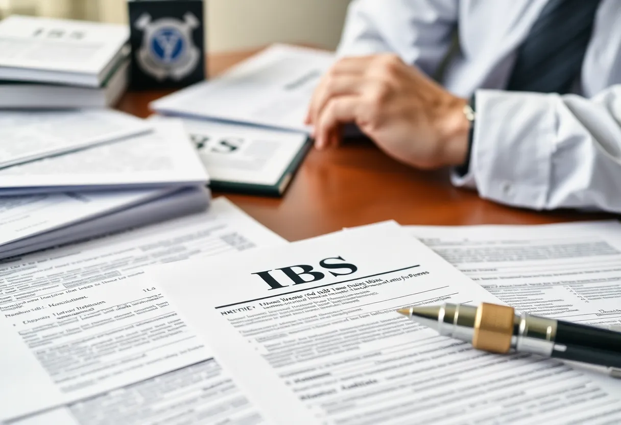 IRS auditing documents on a desk with stressed business owners