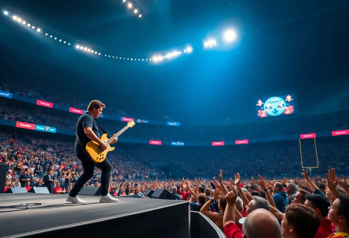 Jack White performing at the Thanksgiving halftime show