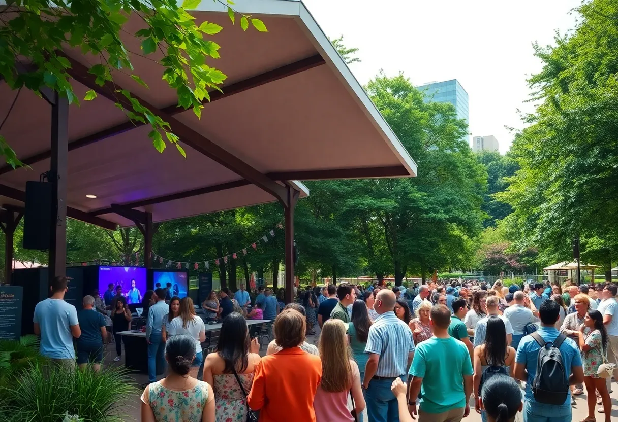 Conceptual image of the expanded Klyde Warren Park with modern amenities.