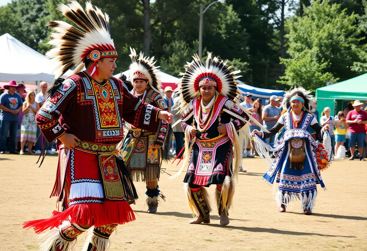 Traditional Native American dance at a cultural event