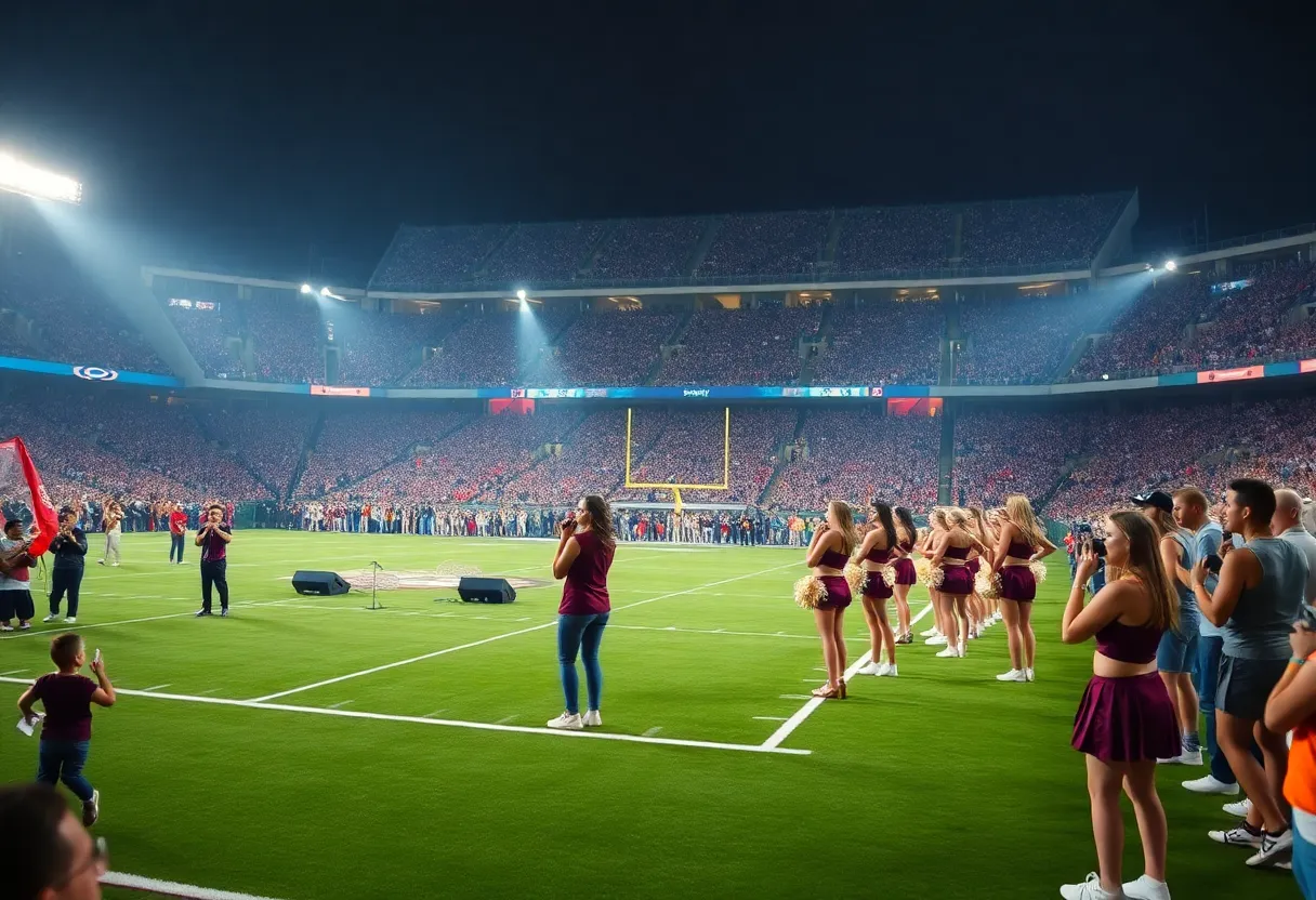 Post Malone performing at Dallas Cowboys Thanksgiving Day game