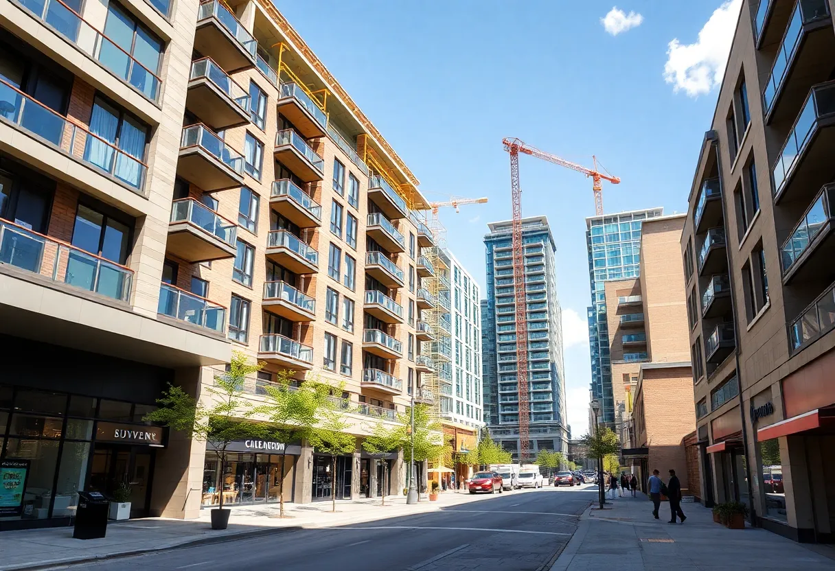 Construction site of Premier at Dallas Midtown redevelopment project in Dallas