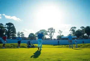 Golfers competing at the RSM Classic at Sea Island Golf Club