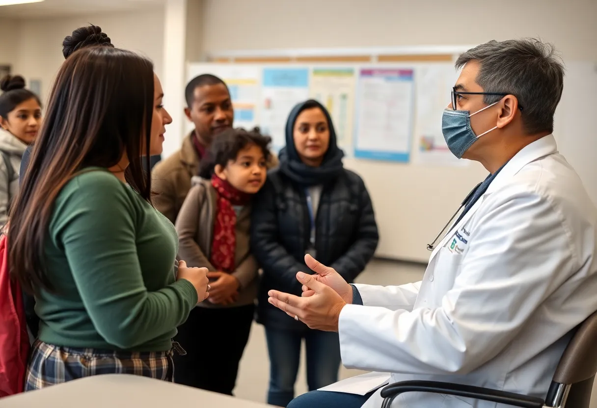 Health professionals advising on whooping cough vaccinations