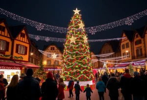 Families celebrating at Southlake's Home for the Holidays event