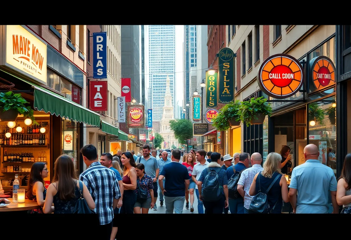 People enjoying local businesses in Dallas