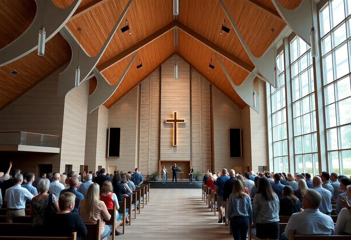 Concept design of a new church building for St. Augustine Catholic Church in Dallas.