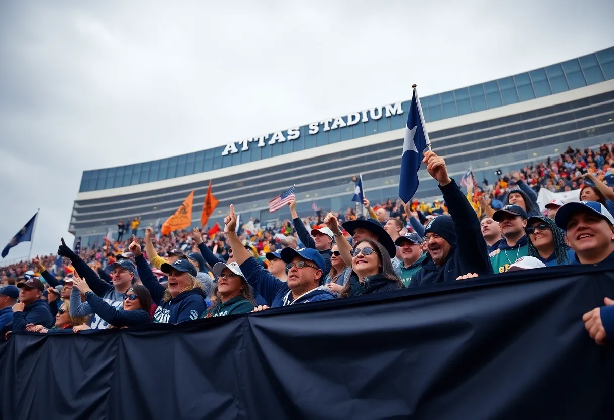Fans at the Dallas Cowboys Thanksgiving NFL game