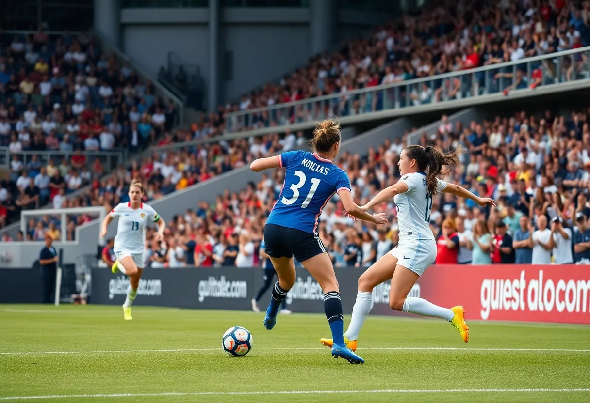 USWNT players celebrating after scoring a goal against Italy
