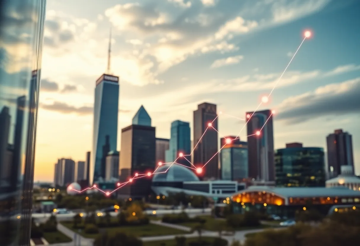 Visual representation of Adobe's financial growth and technology innovation in Dallas