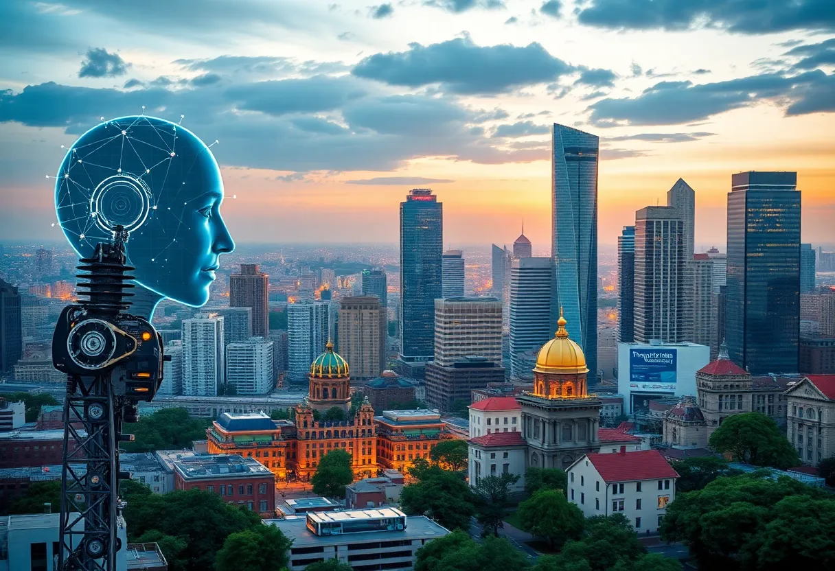 Illustration of AI technology enhancing brand visibility for businesses in Dallas.