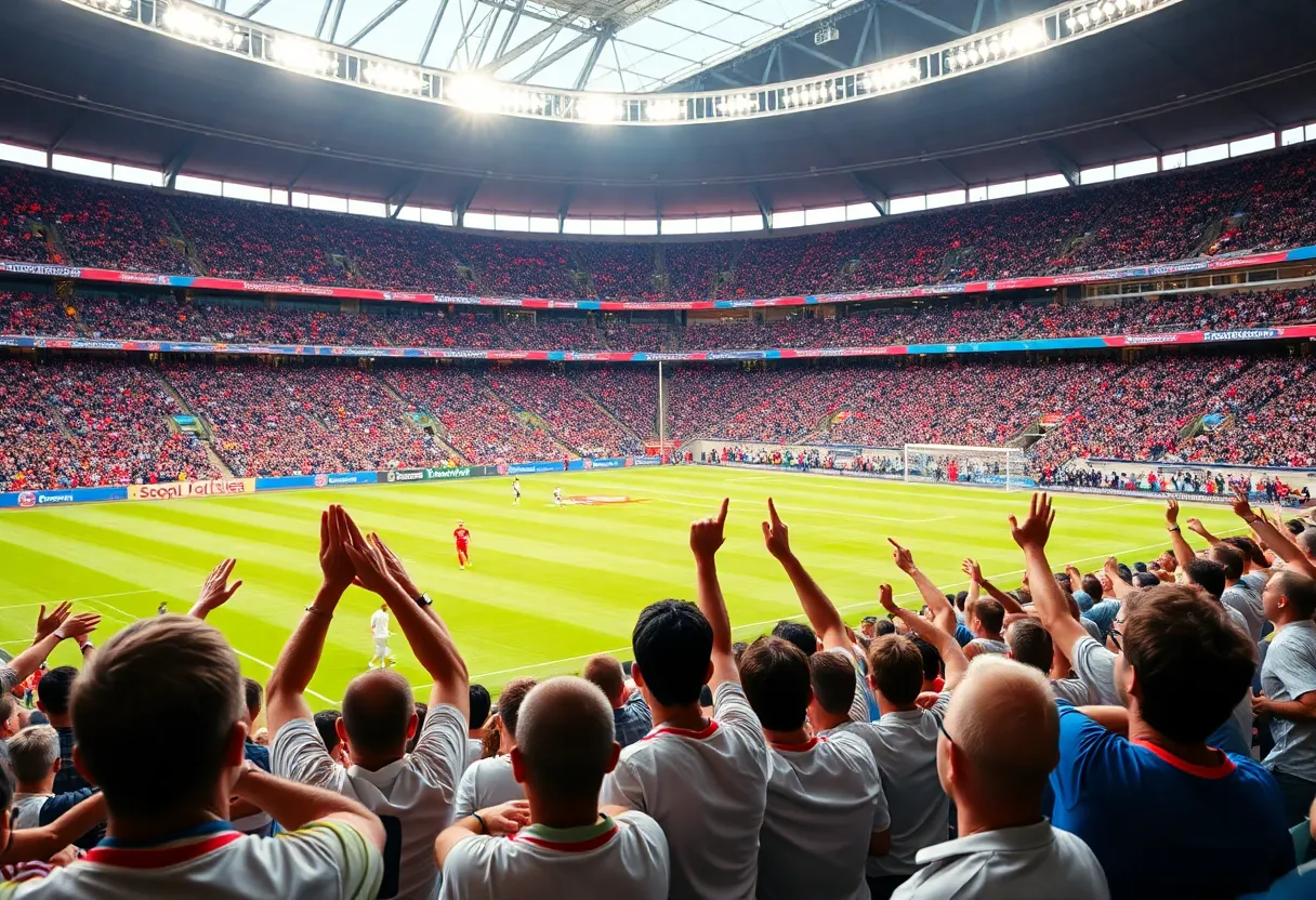 Crowd at AT&T Stadium during England's World Cup Match