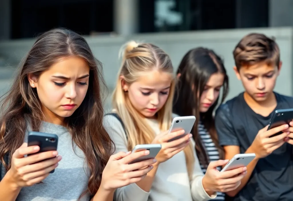 Teenagers expressing frustration over social media ban