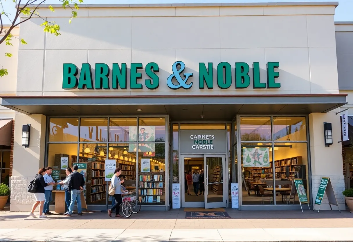 Exterior view of the new Barnes & Noble bookstore in Prosper, Texas.