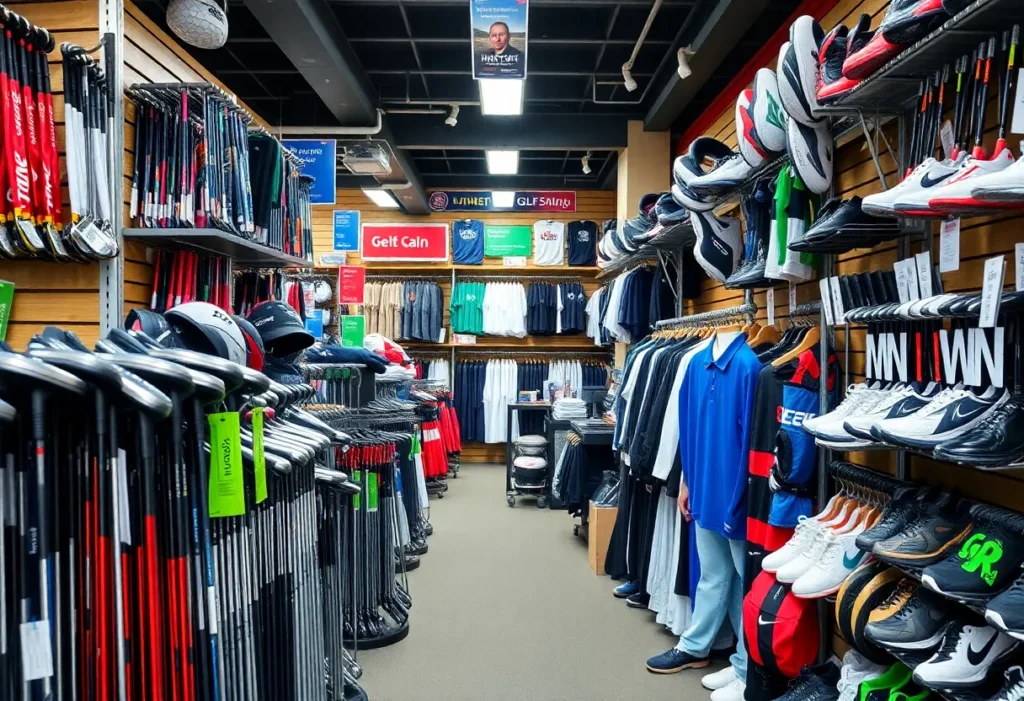 Various golf gear with discounts displayed during Black Friday sales