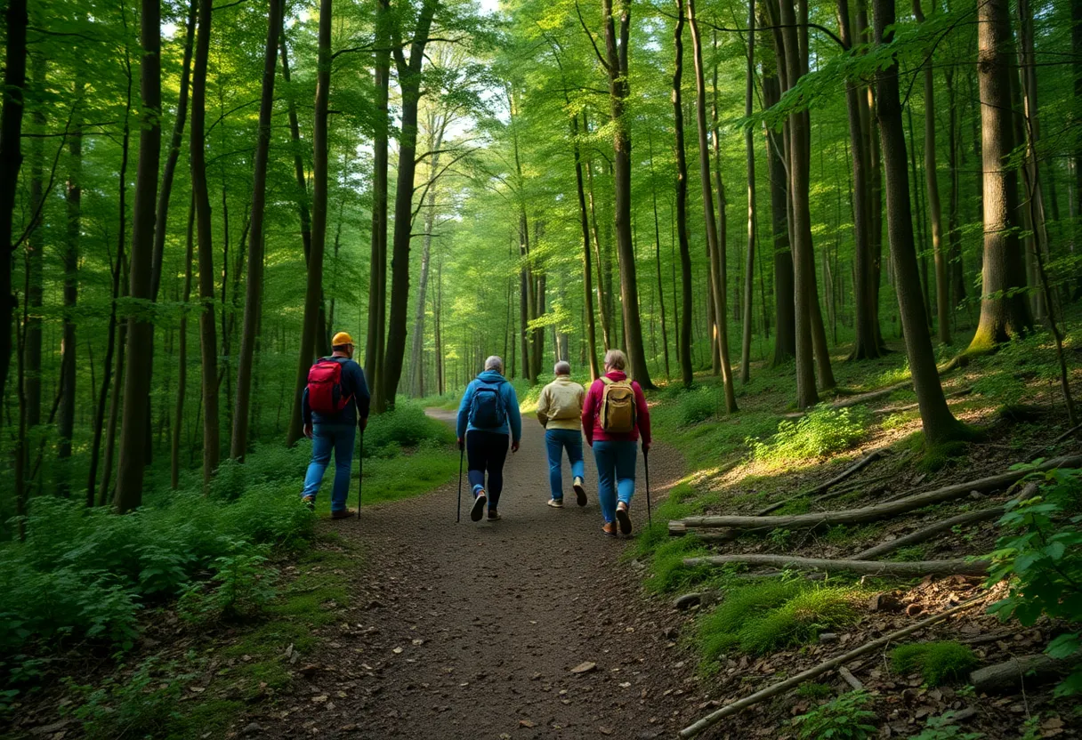 Hiking trail representing the search for a missing person