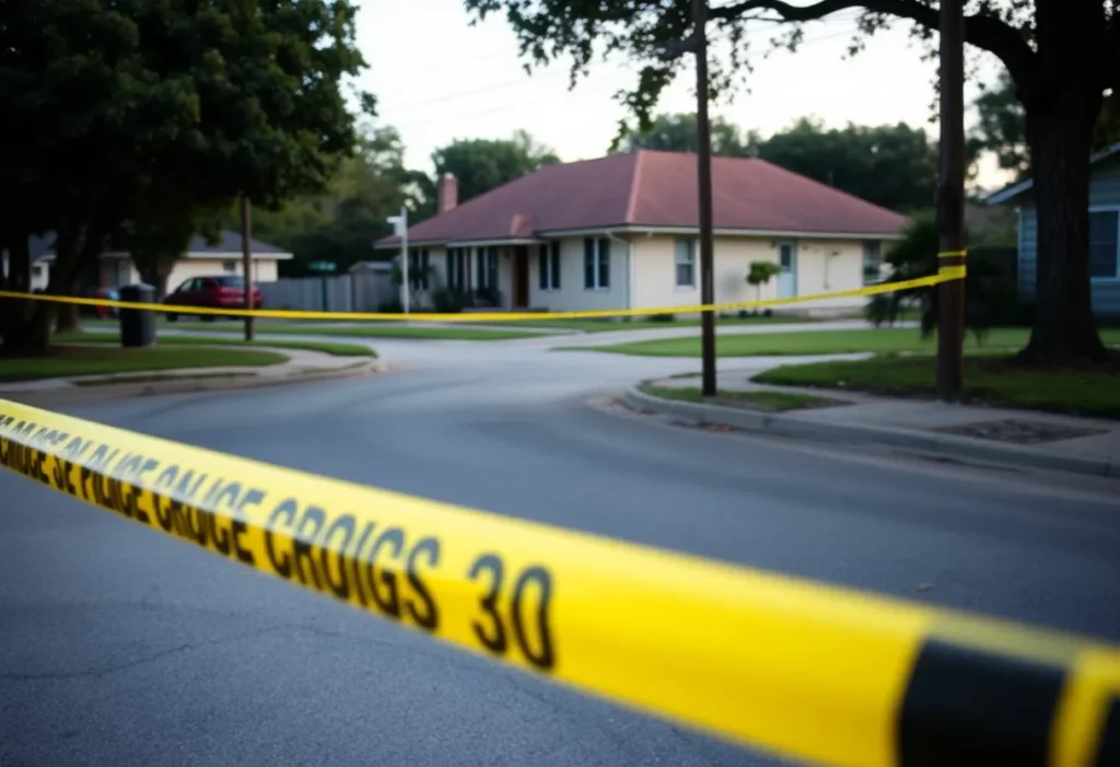 Police tape marking a crime scene on Tecate Street in Brownsville.