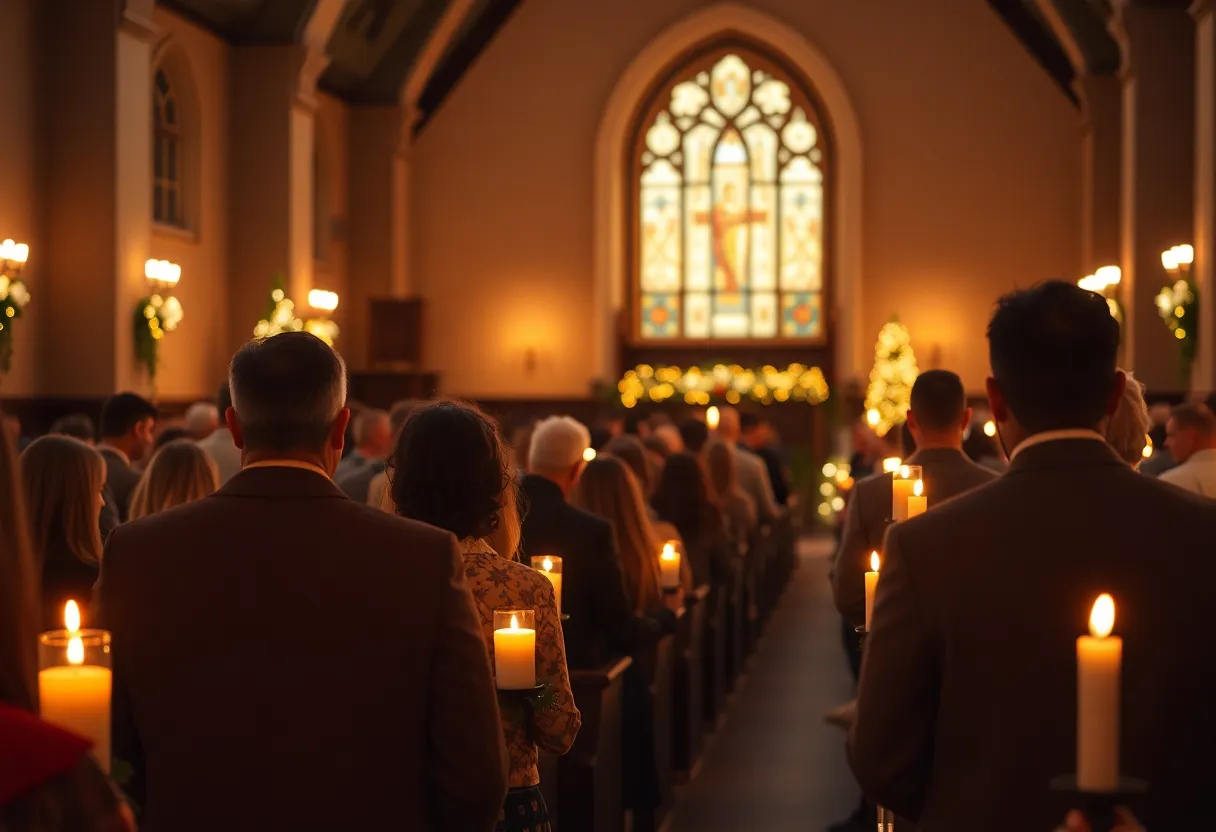 Families gathered at a candlelight service in North Texas