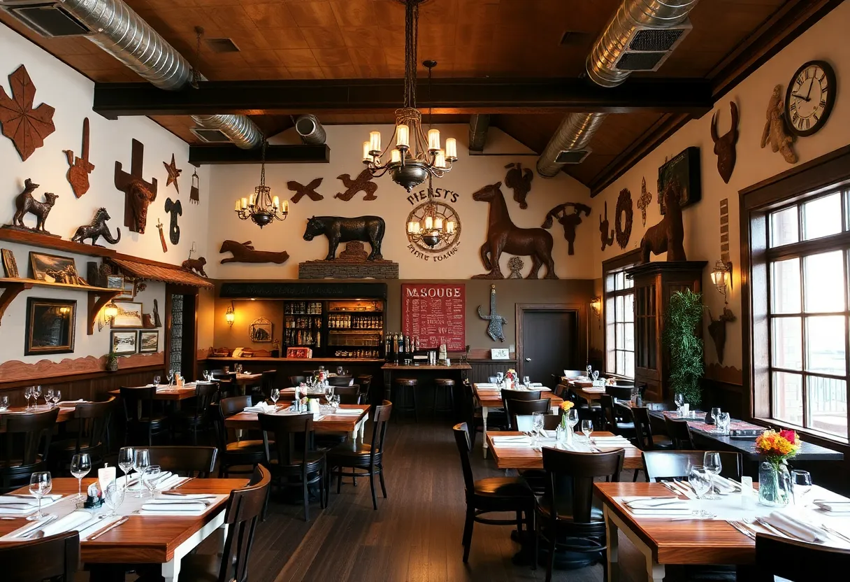 Interior view of Cattlemen's Steak House featuring Western decor and dining area.
