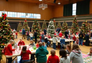 Incarcerated fathers celebrating Christmas with families