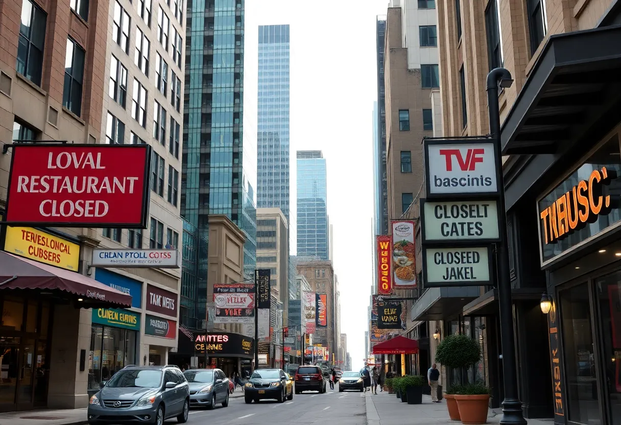 A view of closed restaurants in Dallas, highlighting recent dining industry challenges.