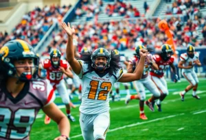 Exciting college football playoff scene with diverse teams competing.