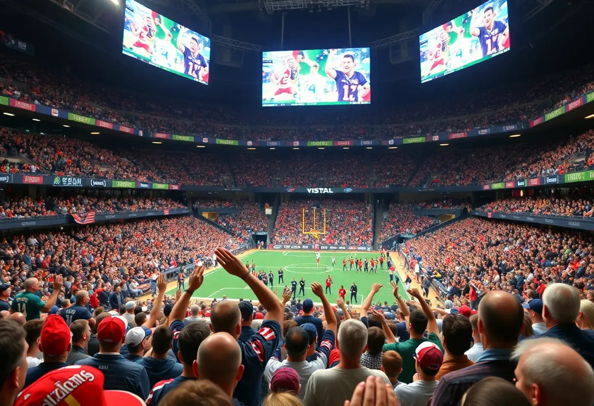 Fans cheering during the College Football Playoff Selection Show