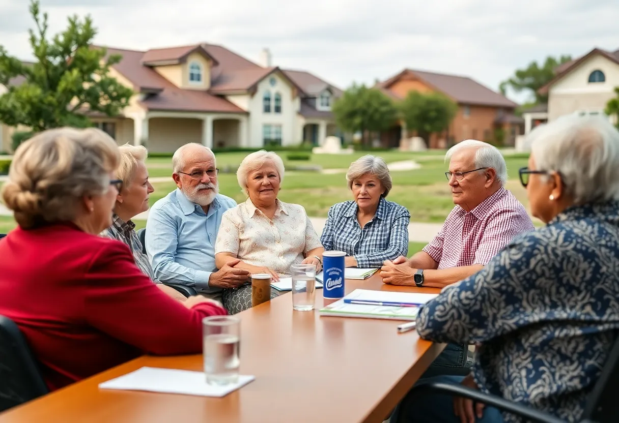 Seniors discussing tax relief proposals in Texas