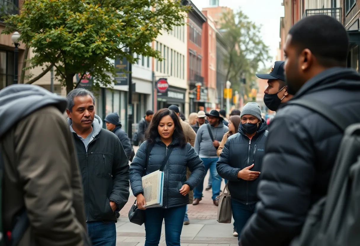A community gathering in Providence, emphasizing engagement and safety