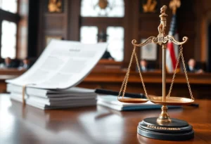 A courtroom highlighting legal proceedings.