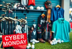 Collection of golf equipment and apparel on Cyber Monday