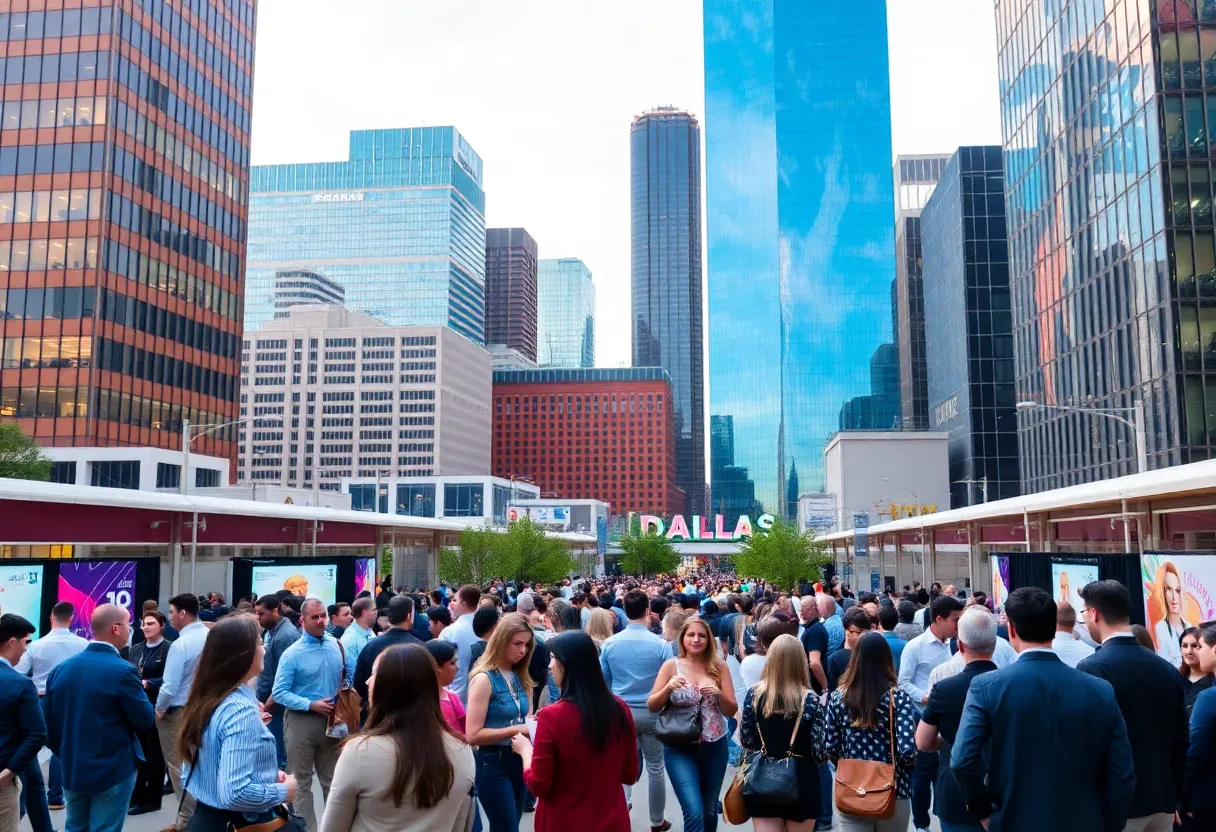 Cityscape of Dallas during a busy cultural and business week