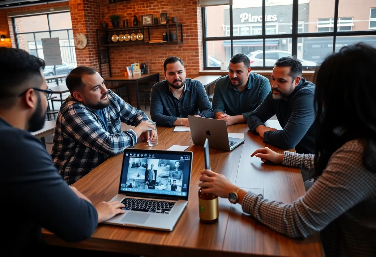 Small business owners discussing security measures in Dallas