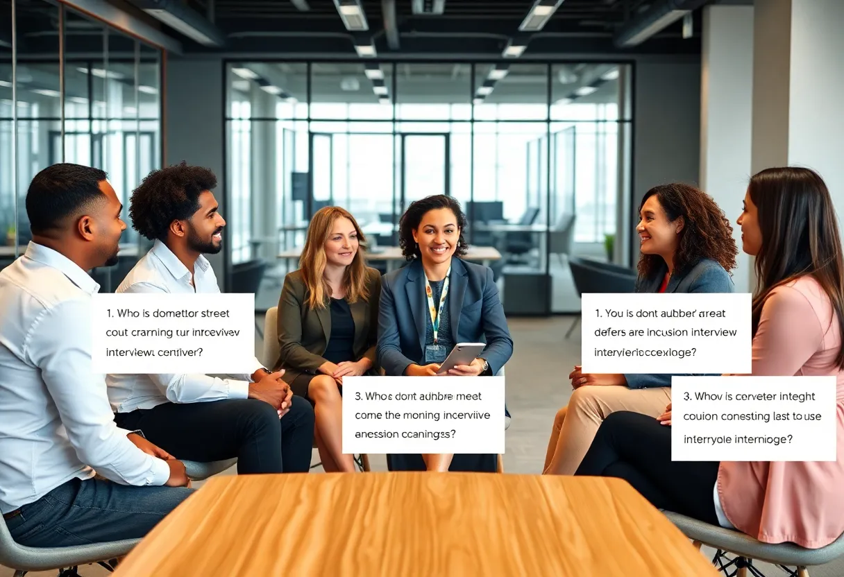 Dallas CEOs discussing unconventional interview techniques in an office.