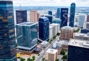 A cityscape of Dallas representing business innovation and community engagement.
