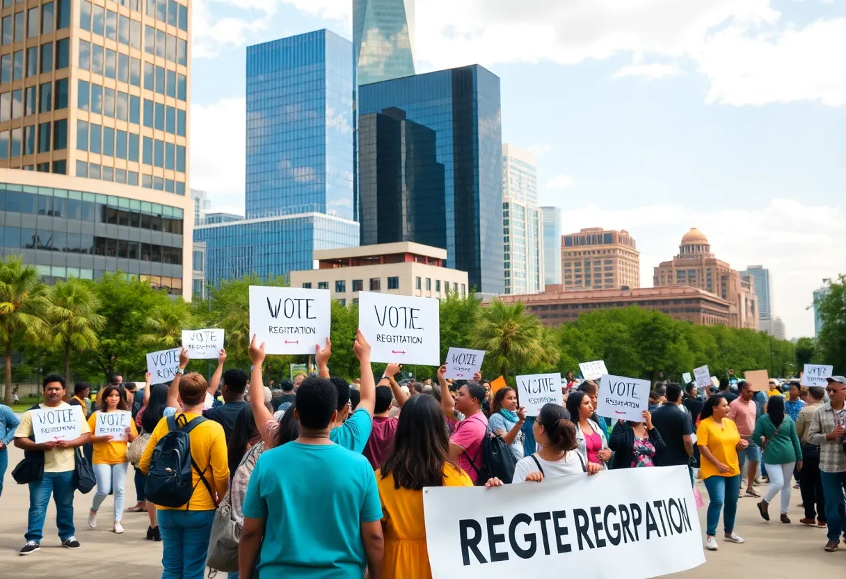 Dallas residents engaged in voter registration efforts