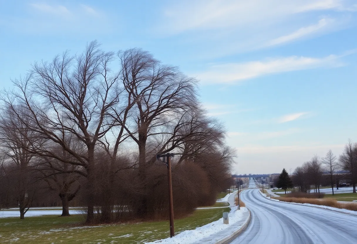 Dallas landscape affected by winter cold front