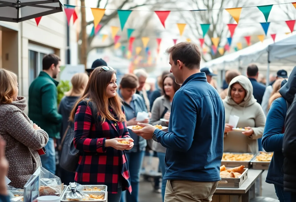 A lively community event in Dallas showcasing local culture and cuisine.