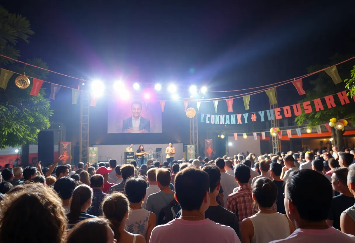 Crowd enjoying the Compass Fiesta Concert in Dallas